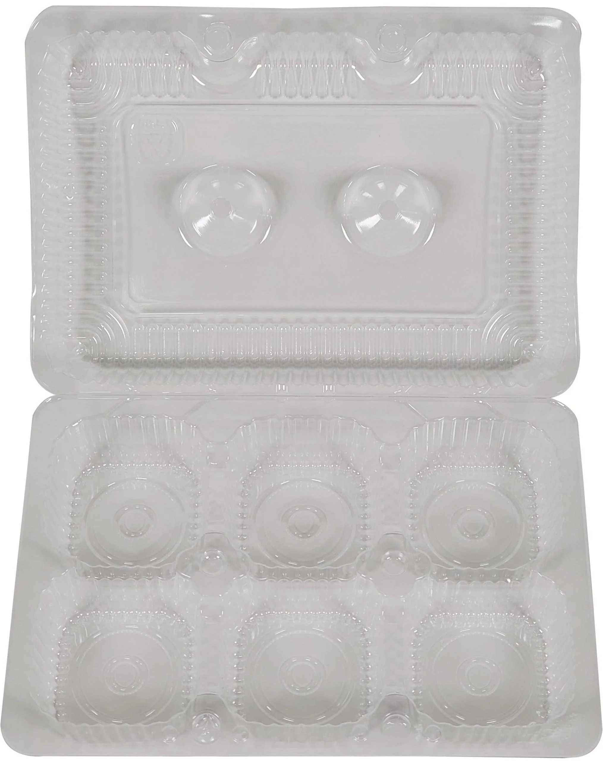 Vespa - 6 Regular Muffins Container - 8.5" x 5.876" x 2.5" - PET - VEL-021 - Image 2