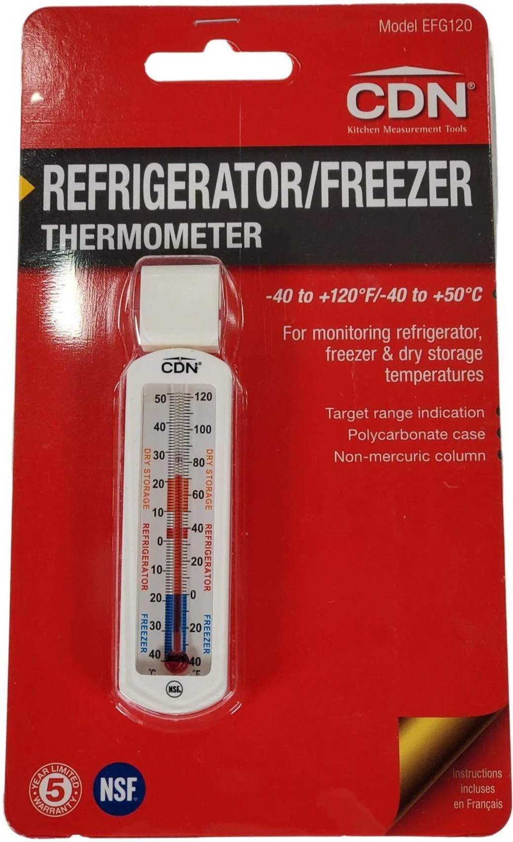Econo Cooler/Freezer Thermometer - 20 to 80F - Image 2
