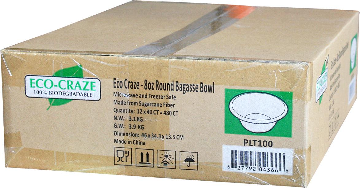 Eco-Craze - 8oz Round Bagasse Bowl - Retail Pack - Image 3