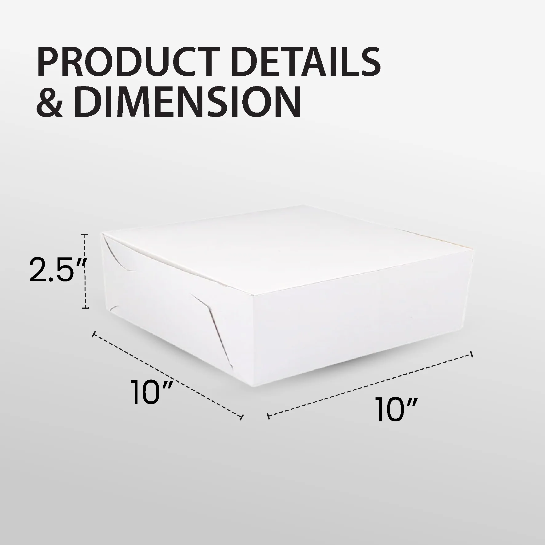 EB - White Cake Boxes - 10x10x2.5 - Image 4