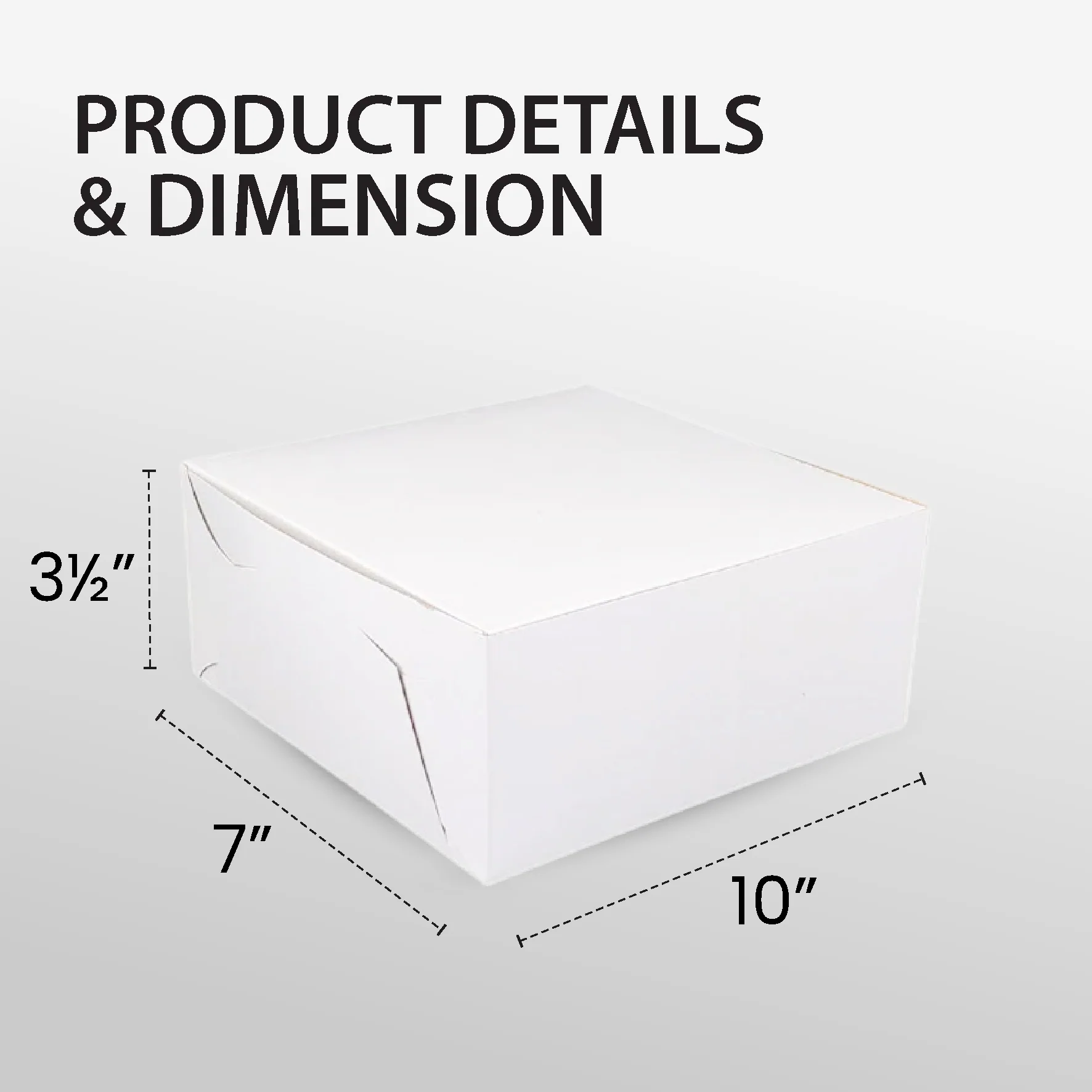 EB - White Cake Boxes - 10x7x3½ - Image 3
