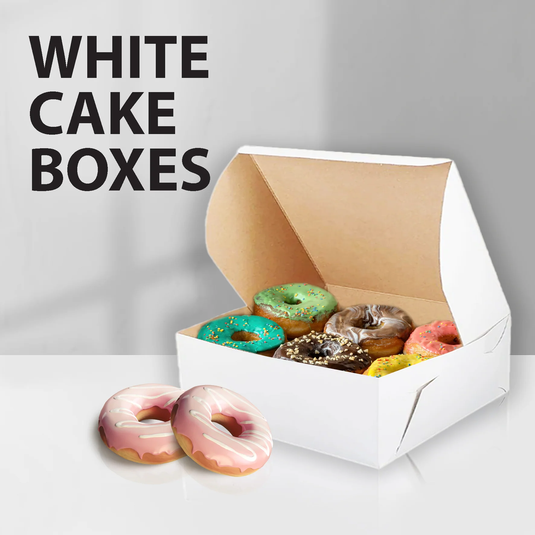 EB - White Cake Boxes - 12x12x4 - Image 2