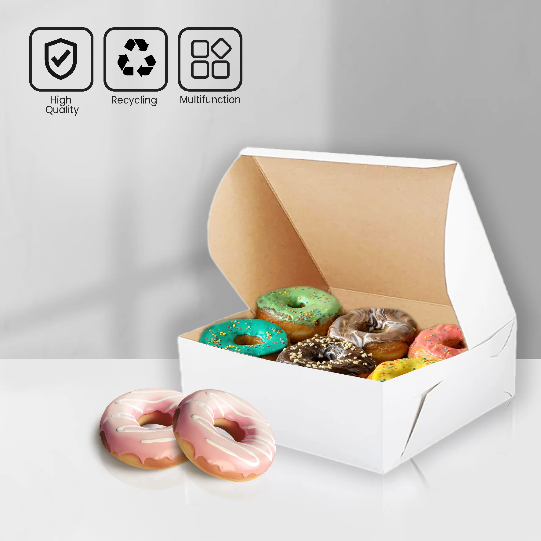 EB - White Cake Boxes - 12x12x4 - Image 6