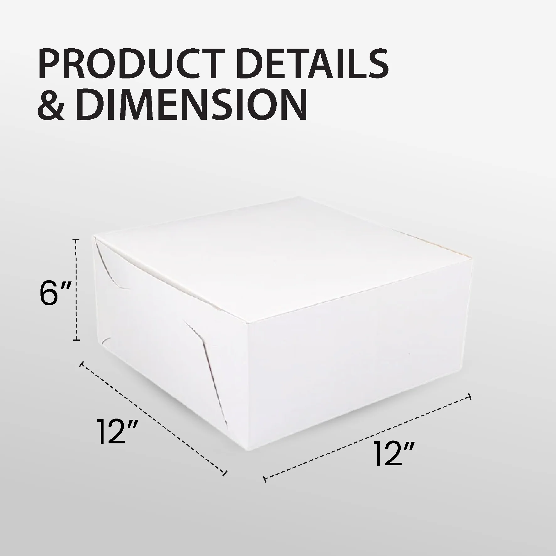 EB - White Cake Boxes - 12x12x6 - Image 3