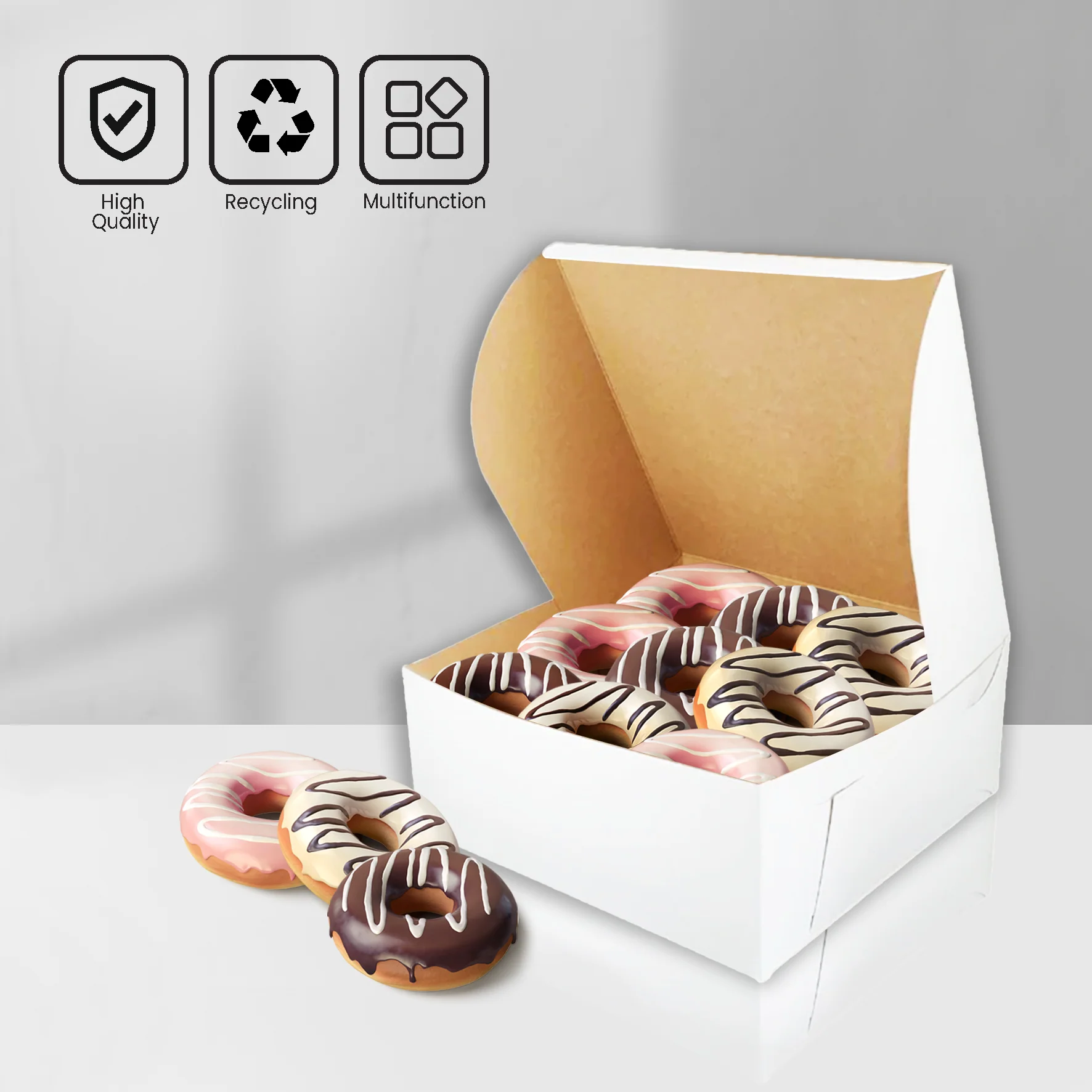 EB - White Cake Boxes - 16x16x6 - Image 6