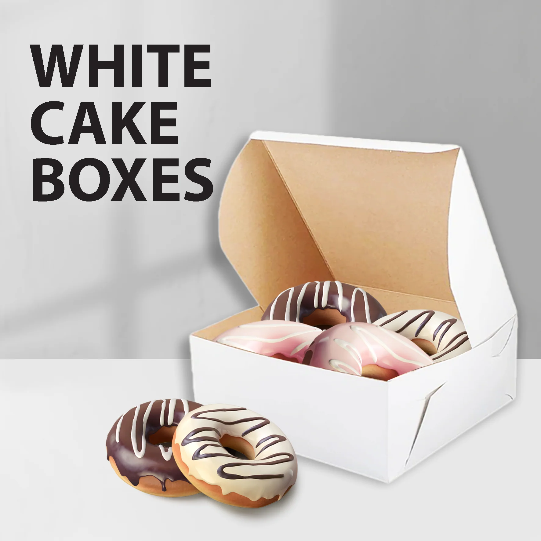 EB - White Cake Boxes - 5½x5½x2½ - Image 2