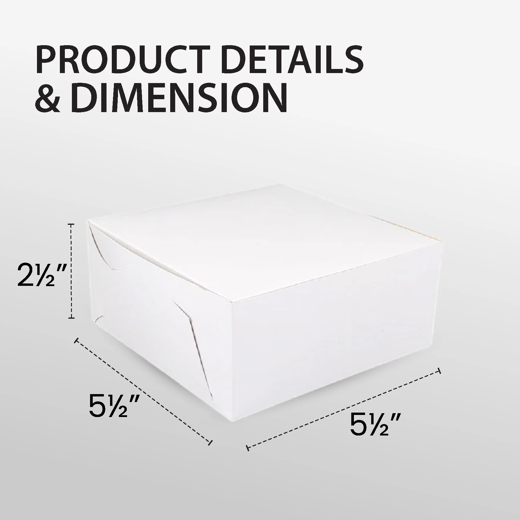 EB - White Cake Boxes - 5½x5½x2½ - Image 3