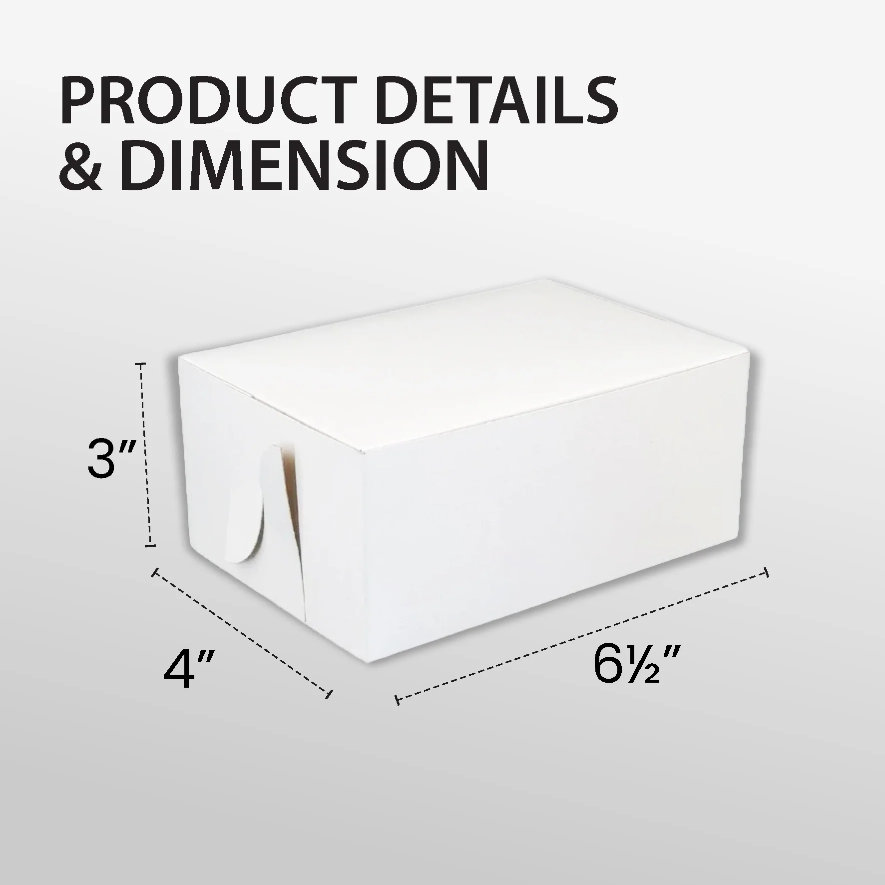 EB - White Cake Boxes - 6½x4x3 - Image 3