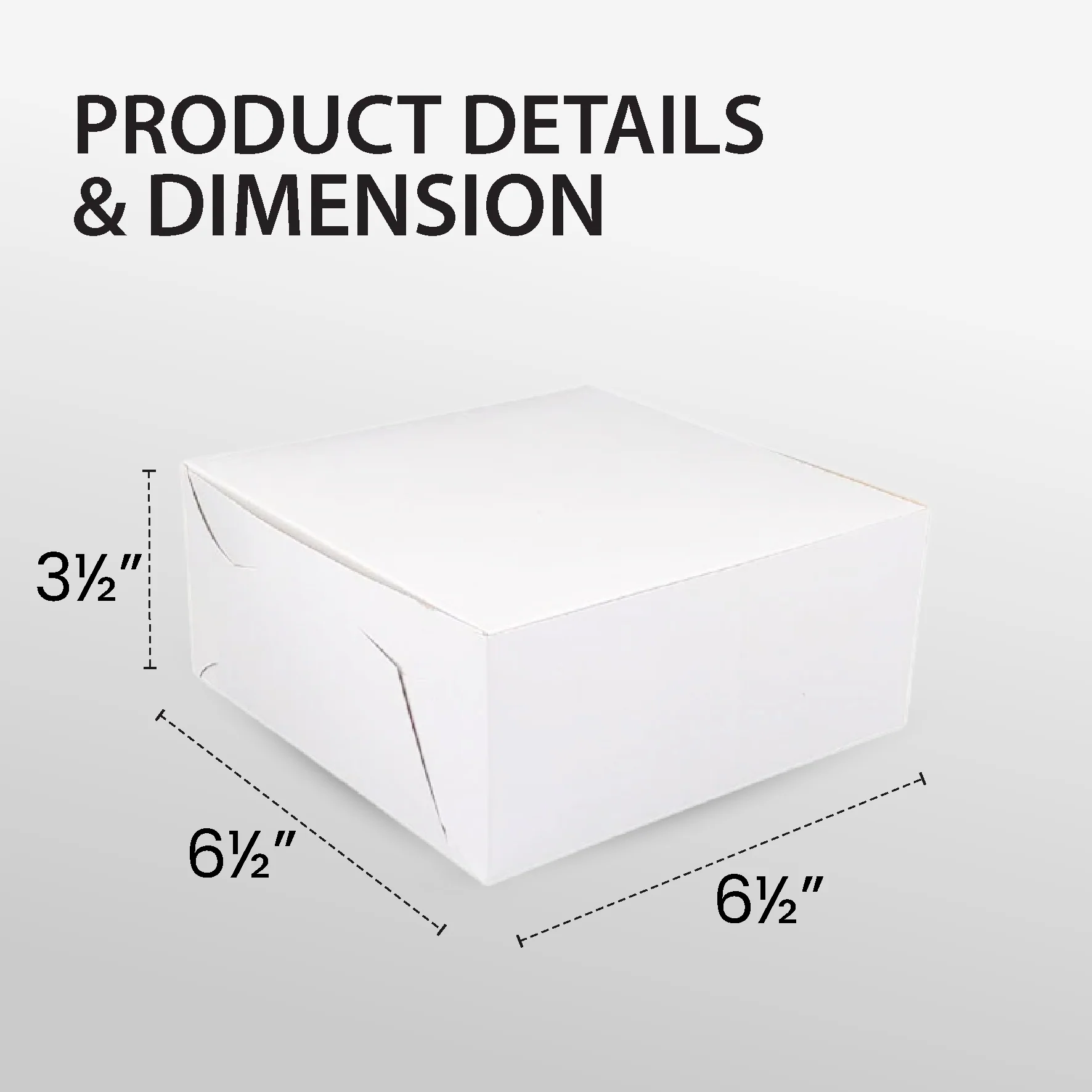 EB - White Cake Boxes - 6½x6½x3½ - Image 3