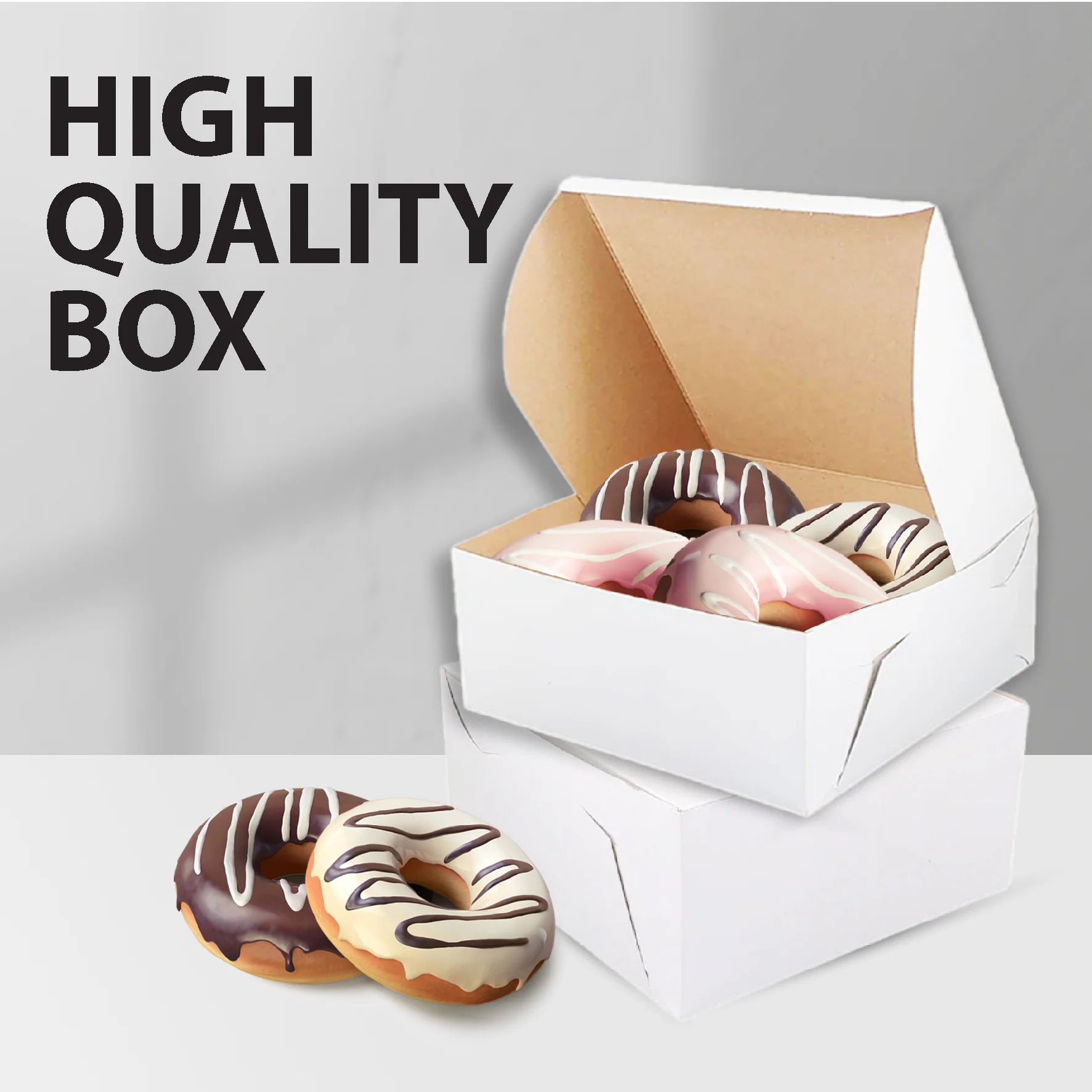 EB - White Cake Boxes - 6x6x2½ - Image 2