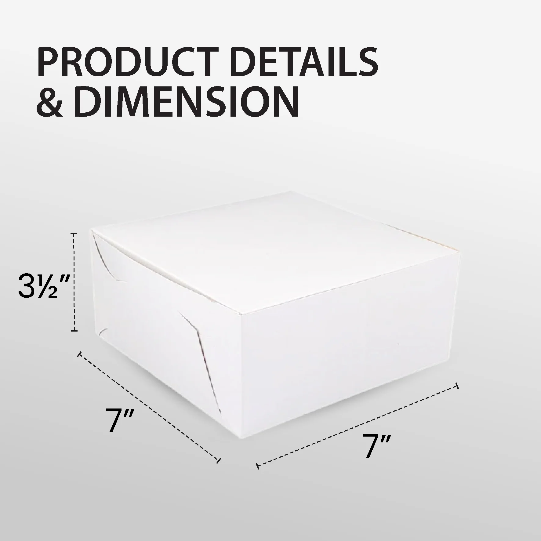 EB - White Cake Boxes - 7x7x3½ - Image 3