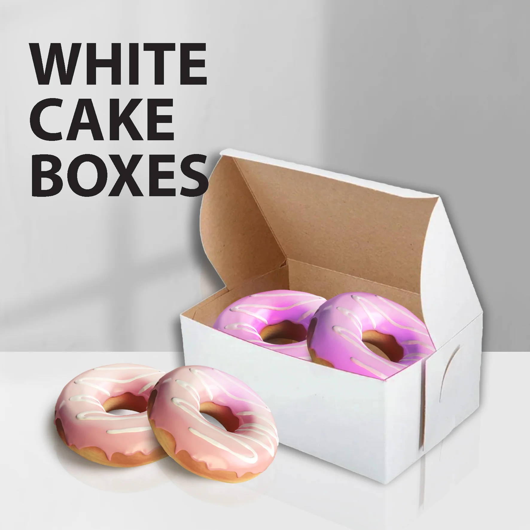 EB - White Cake Boxes - 8x4x3½ - Image 2