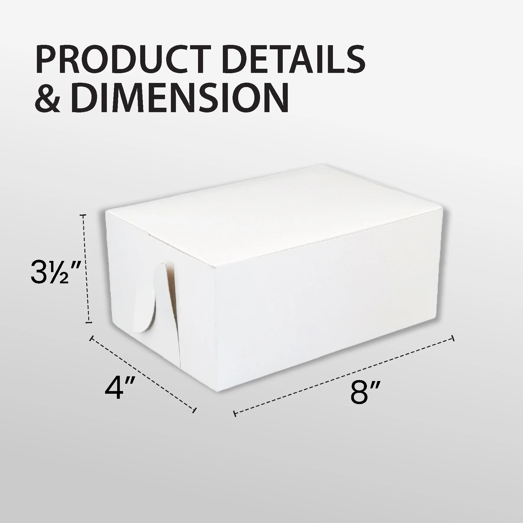 EB - White Cake Boxes - 8x4x3½ - Image 3