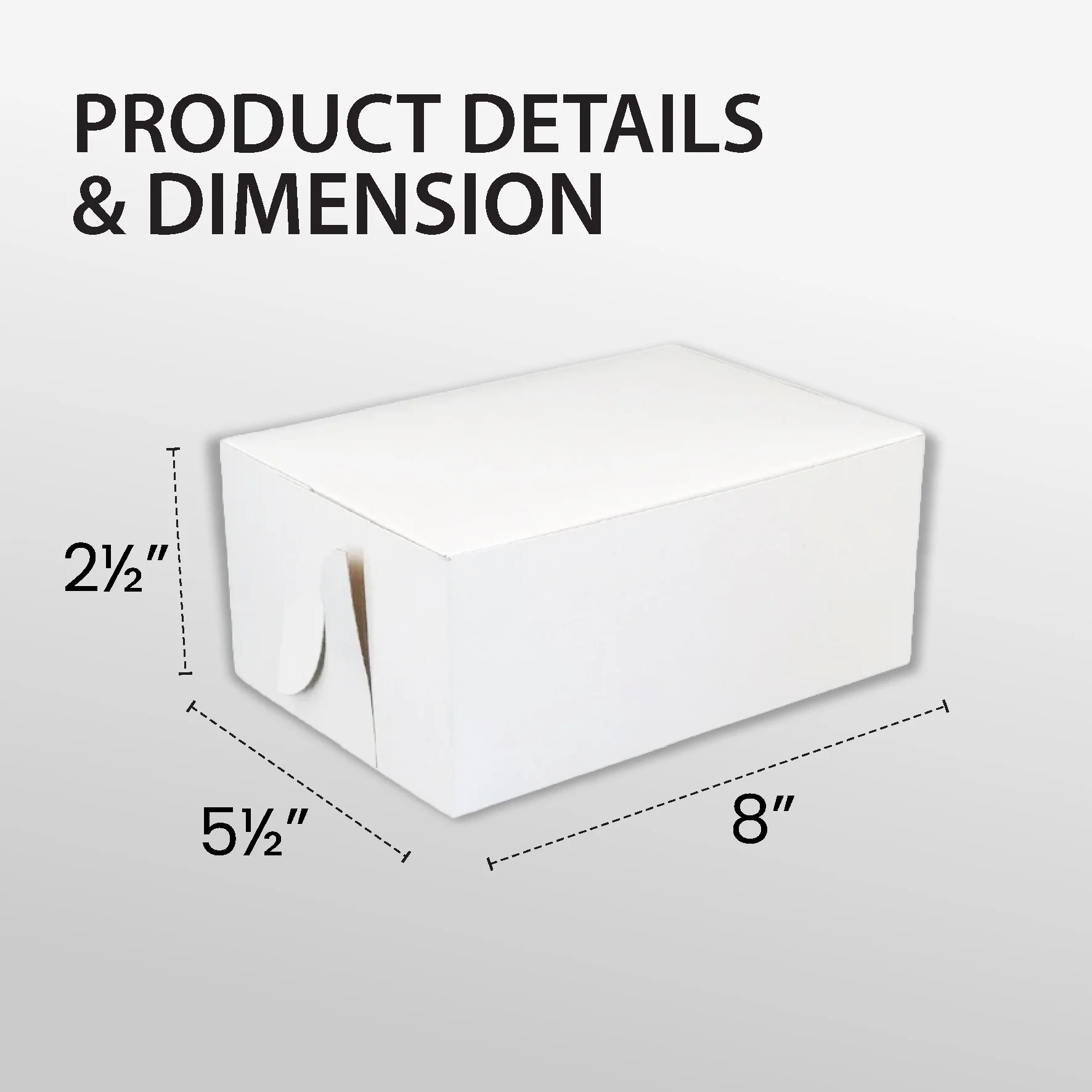 EB - White Cake Boxes - 8x5½x2½ - Image 3