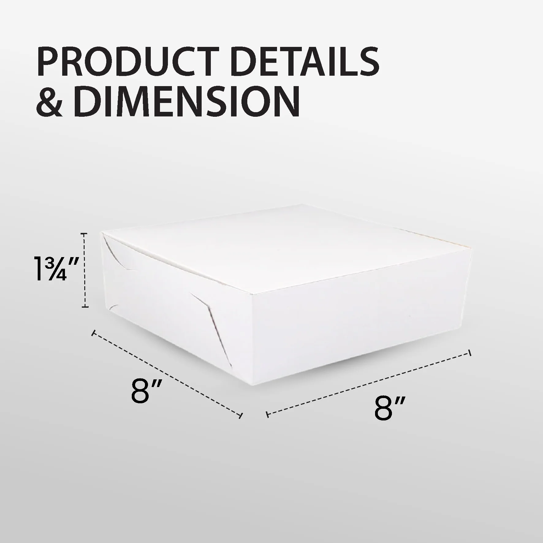 EB - White Cake Boxes - 8x8x1¾ - Image 4