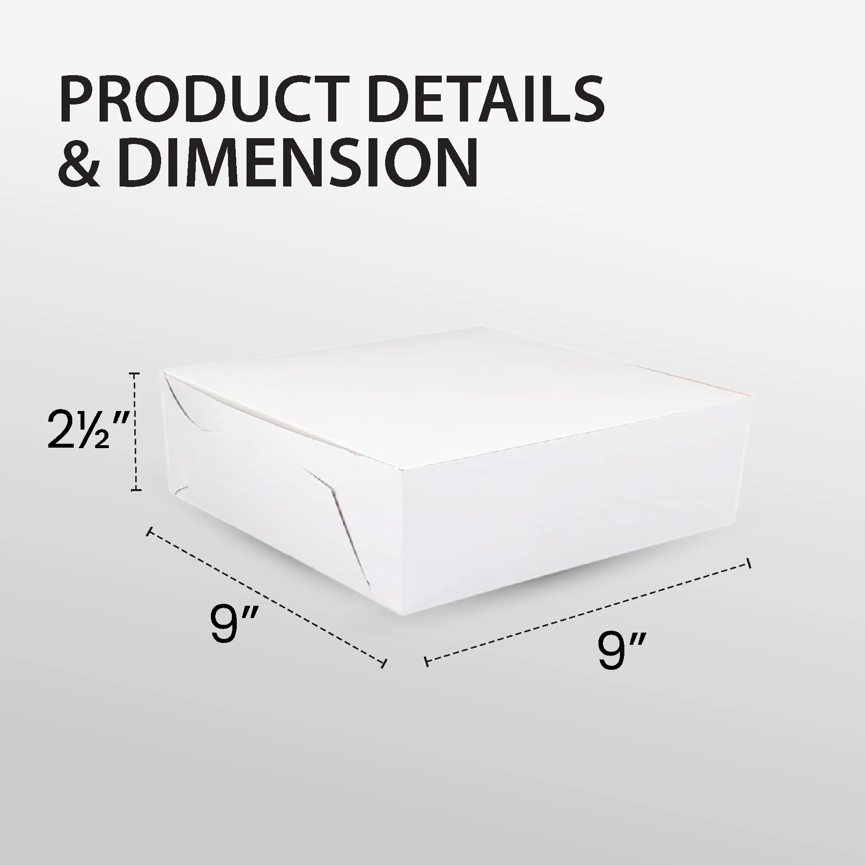 EB - White Cake Boxes - 9 x 9 x 2 1/2 - Image 4