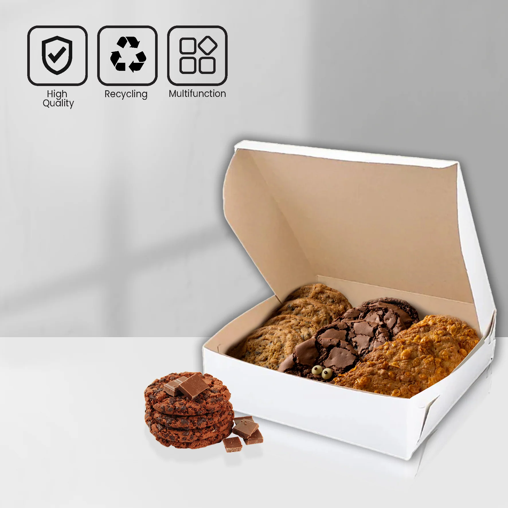 EB - White Cake Boxes - 9 x 9 x 2 1/2 - Image 7