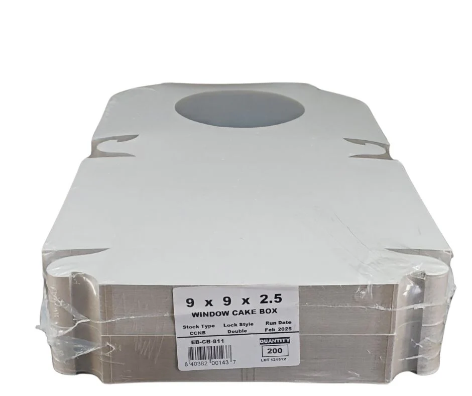 EB - White Cake Boxes - W/Window - 9x9x2.5 (Pie Box) - Image 11