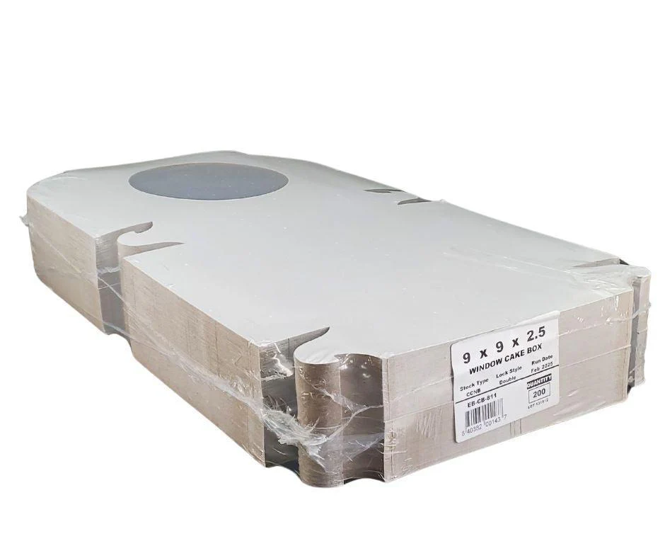 EB - White Cake Boxes - W/Window - 9x9x2.5 (Pie Box) - Image 12
