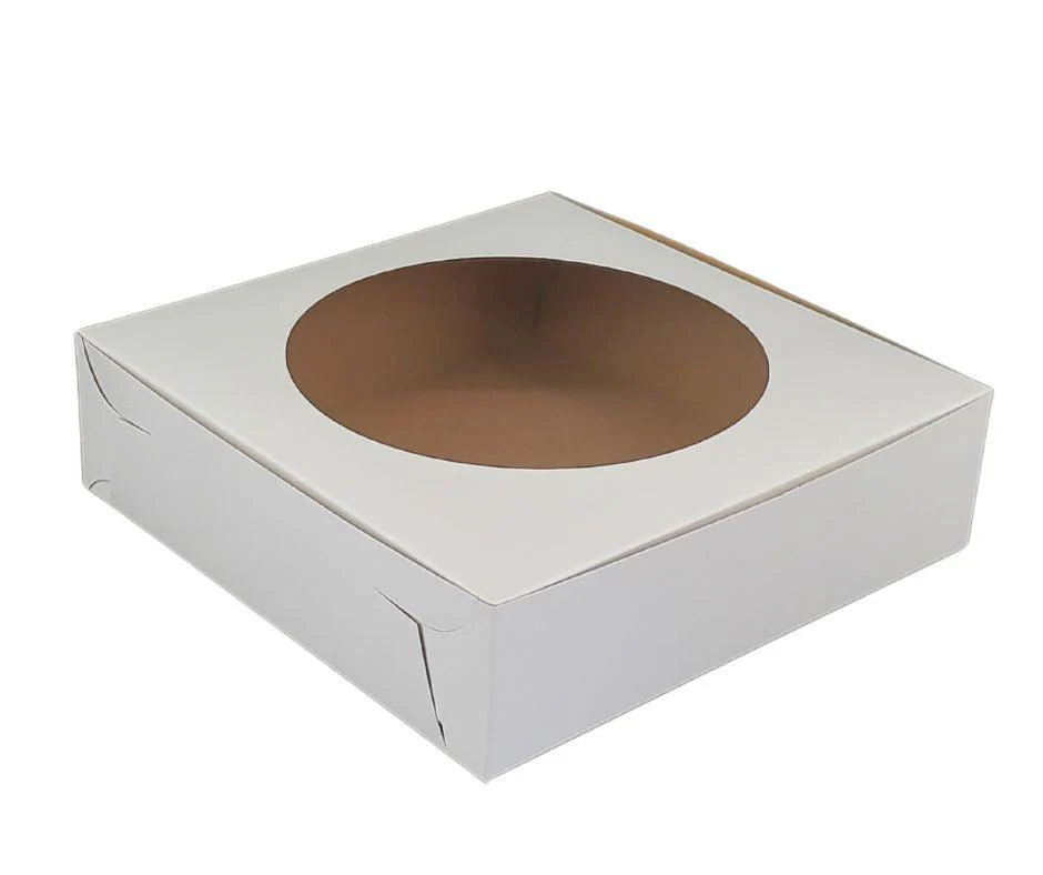 EB - White Cake Boxes - W/Window - 9x9x2.5 (Pie Box) - Image 2