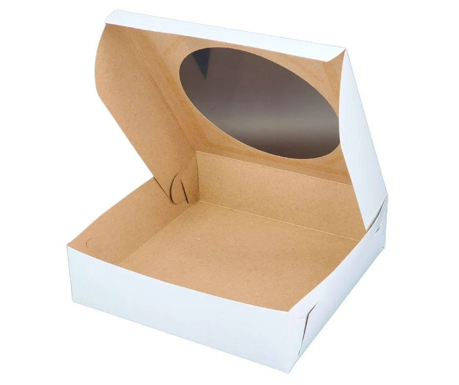 EB - White Cake Boxes - W/Window - 9x9x2.5 (Pie Box) - Image 3