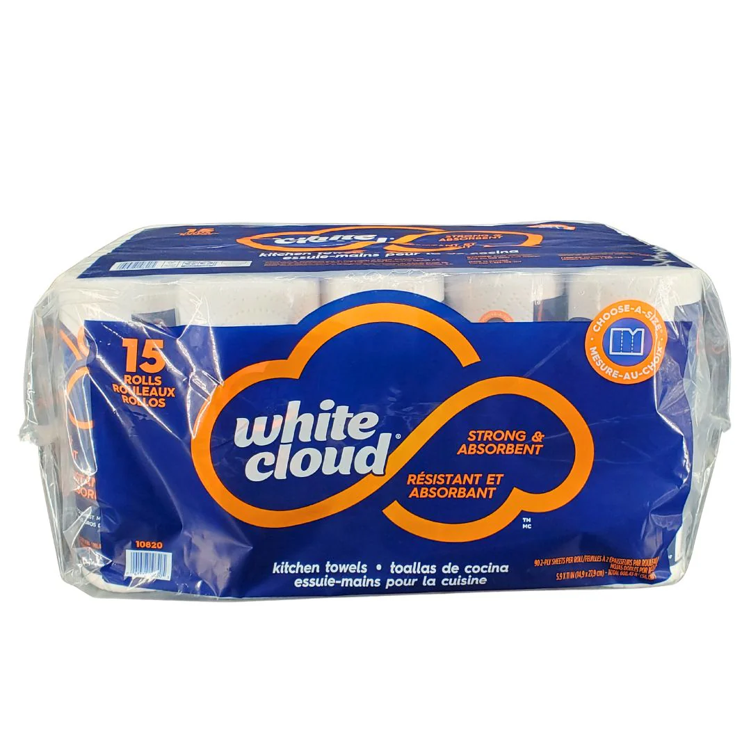 White Cloud - 2 Ply Kitchen Towel - Poly Pack - 90 shts. - Image 2