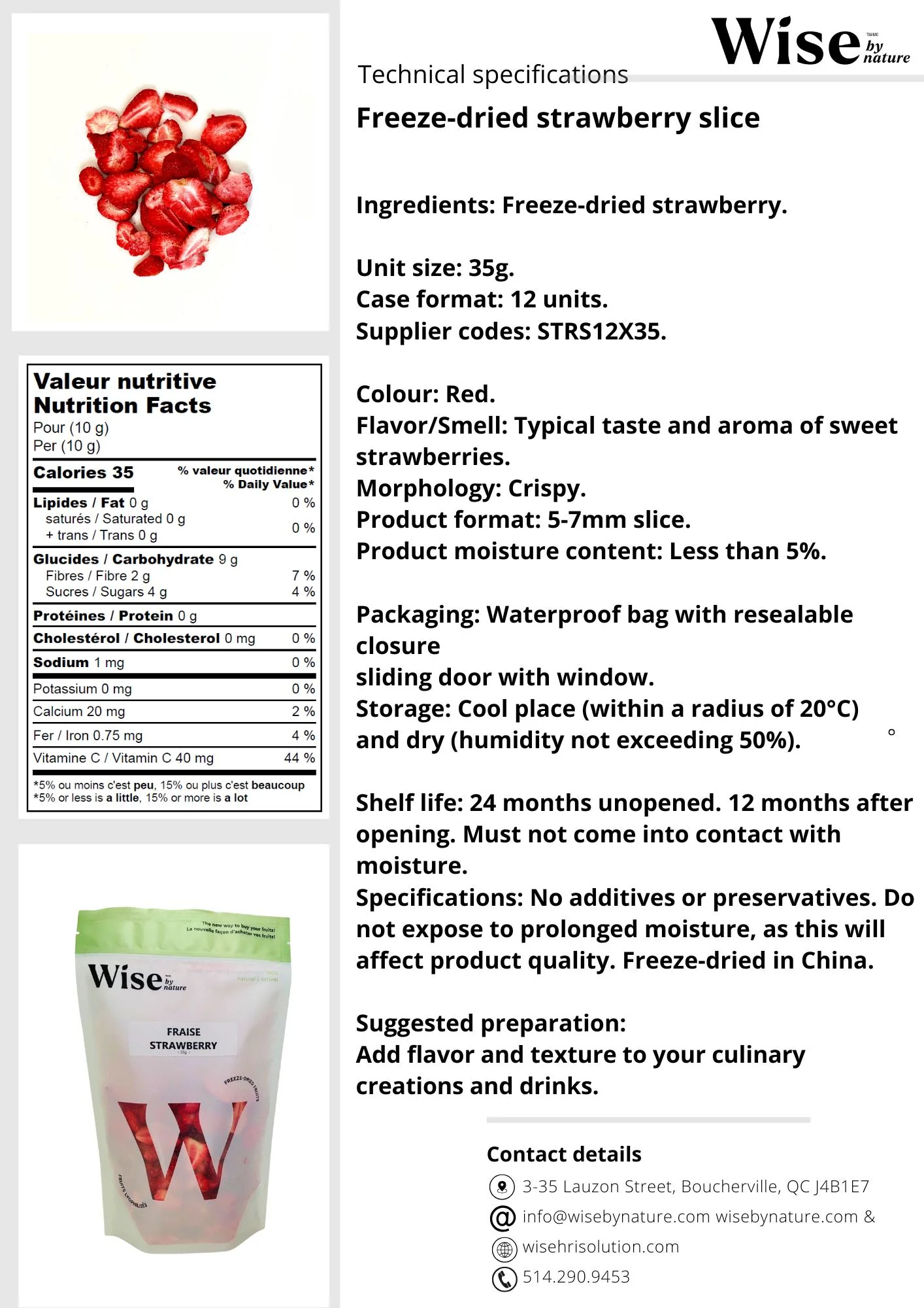 Wise By Nature - Strawberry - Sliced - Image 3