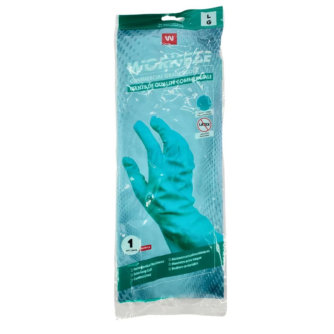 Work-Eze - 13" Nitrile Gloves - Large - Green - Image 2