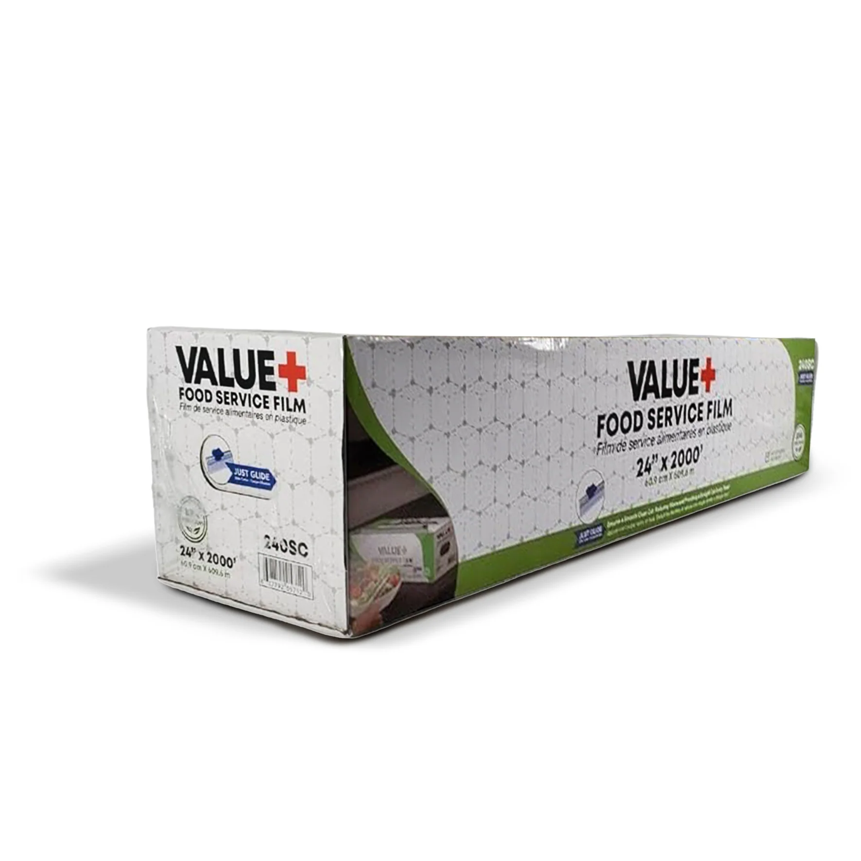 Value+ - 24" x 2000' Food Service Film Wrap with Slide Cutter Box - Image 4