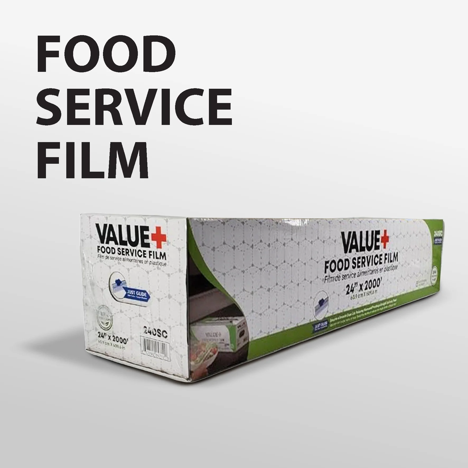 Value+ - 24" x 2000' Food Service Film Wrap with Slide Cutter Box - Image 7