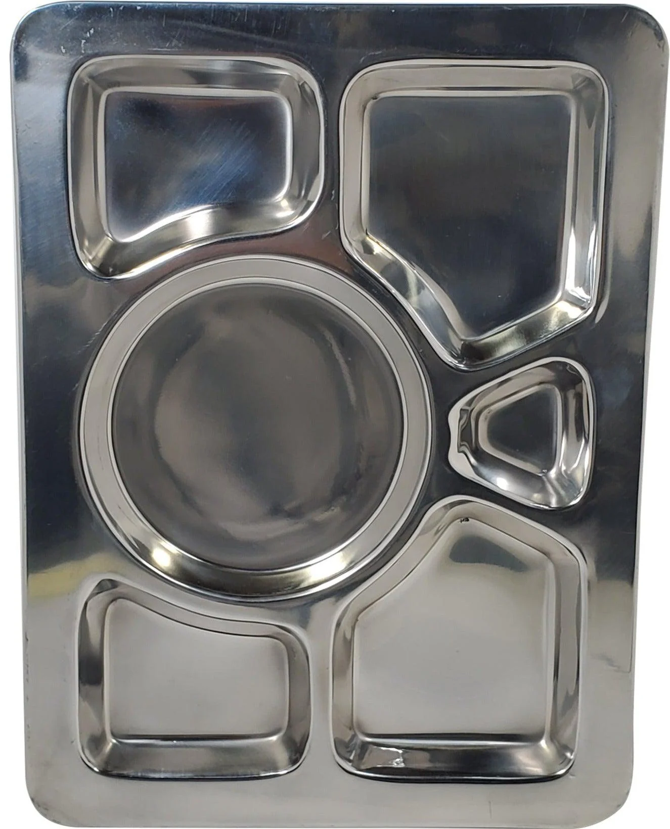 SS Meal Tray / Thali - 6 Compartment - Image 2