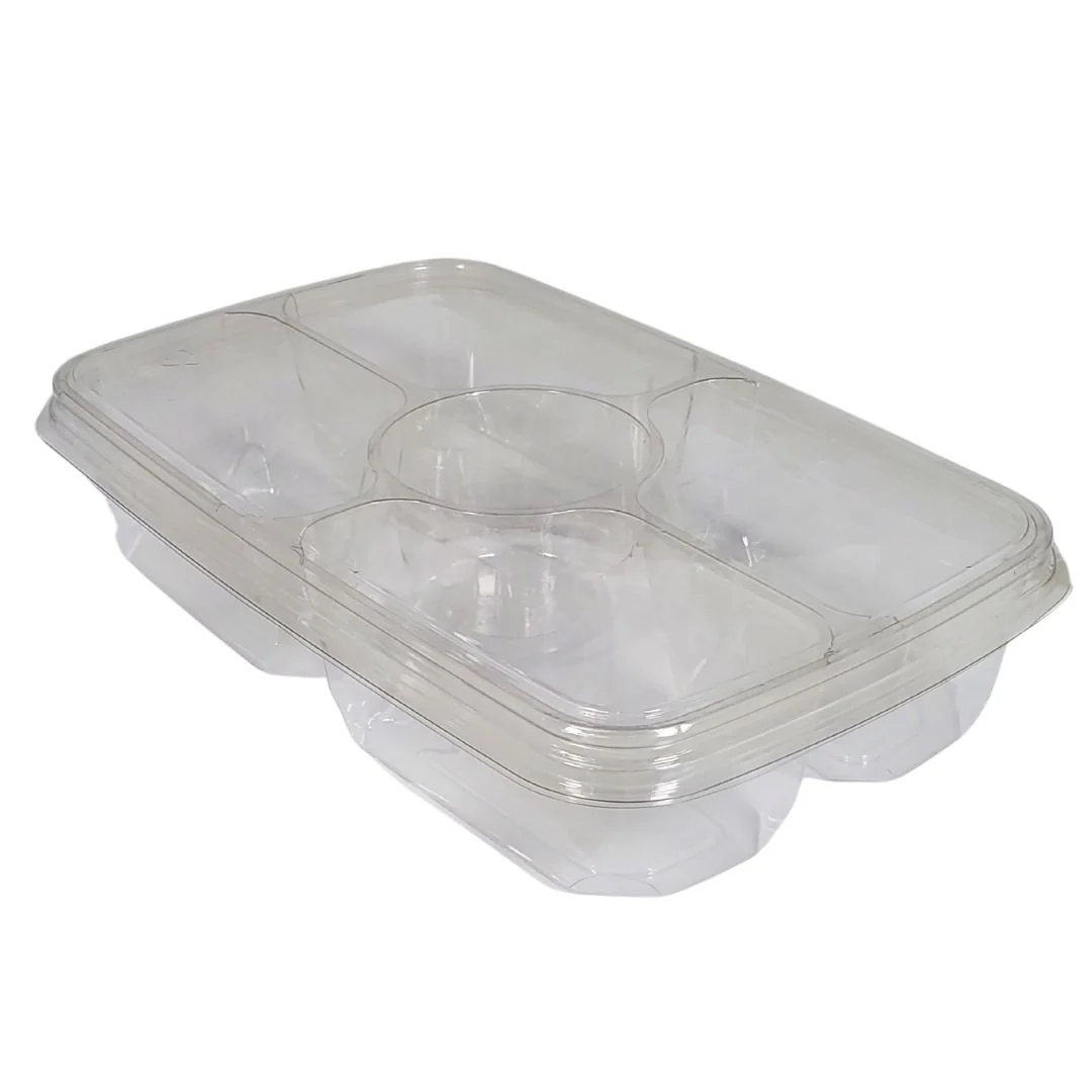 CLR - 1141 Small Clear 5 Comp Platter Combo 100/Cs 1107-4-225 - H813 - Image 2
