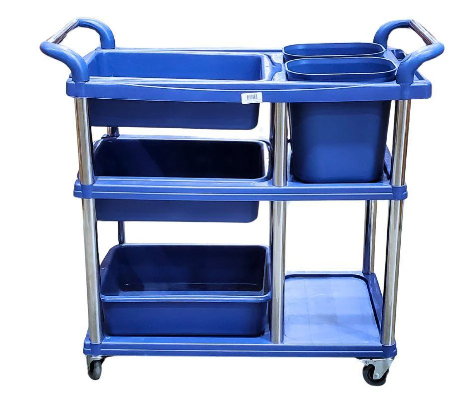 CLR - Multi Purpose Plastic Cart w/5 Bins - Blue - 771 - Image 2