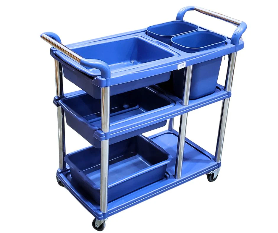 CLR - Multi Purpose Plastic Cart w/5 Bins - Blue - 771 - Image 3