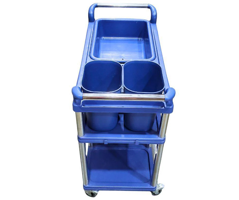 CLR - Multi Purpose Plastic Cart w/5 Bins - Blue - 771 - Image 4