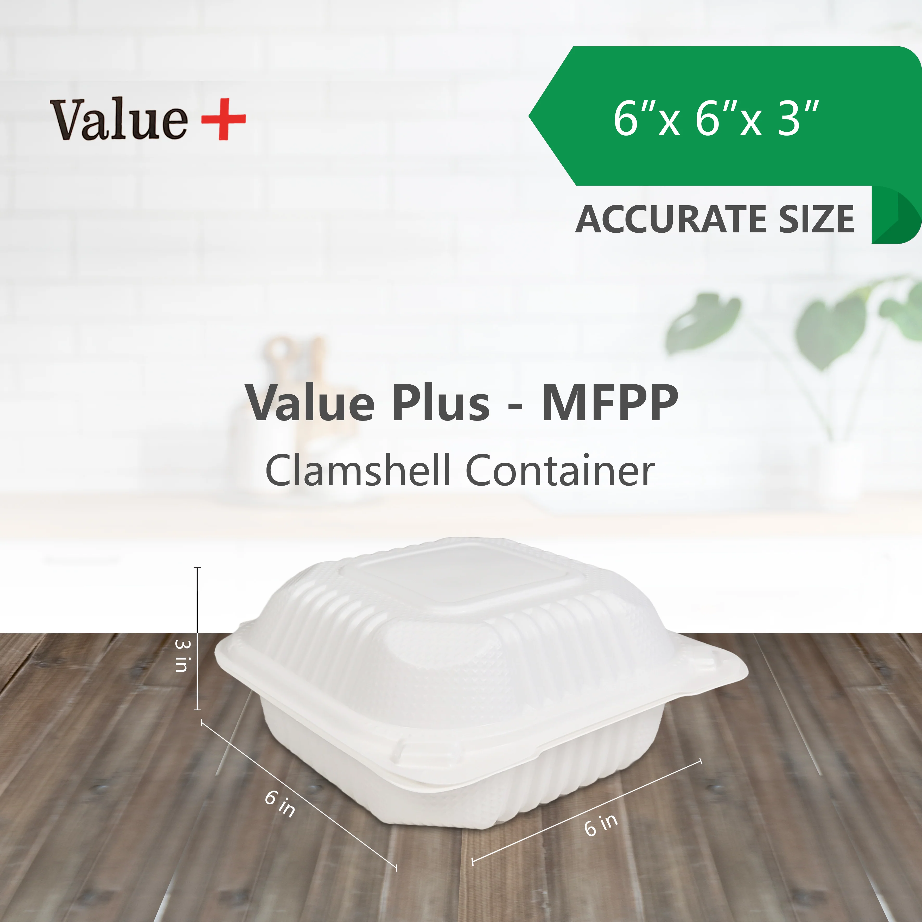 Eco-Craze MFPP Clamshell Container 6x6x2.6" White - Image 8