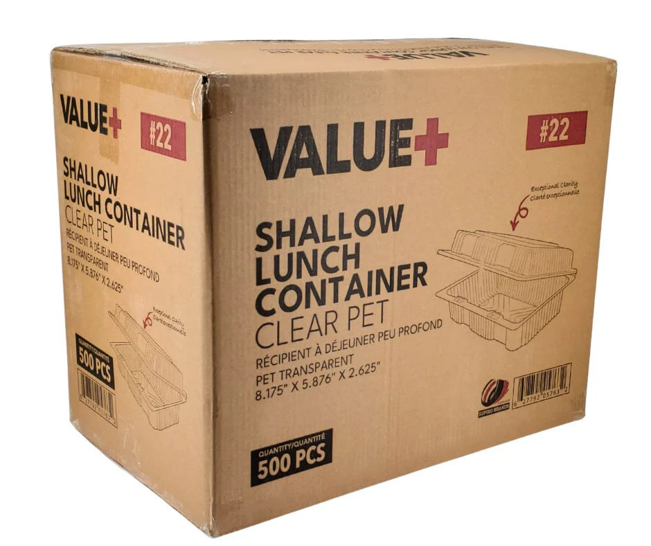 Value+ - Shallow Lunch Container - 8.175" x 5.876" x 2.625" - #22 - Image 4