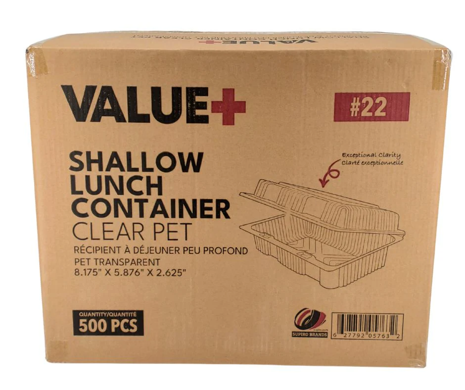 Value+ - Shallow Lunch Container - 8.175" x 5.876" x 2.625" - #22 - Image 5
