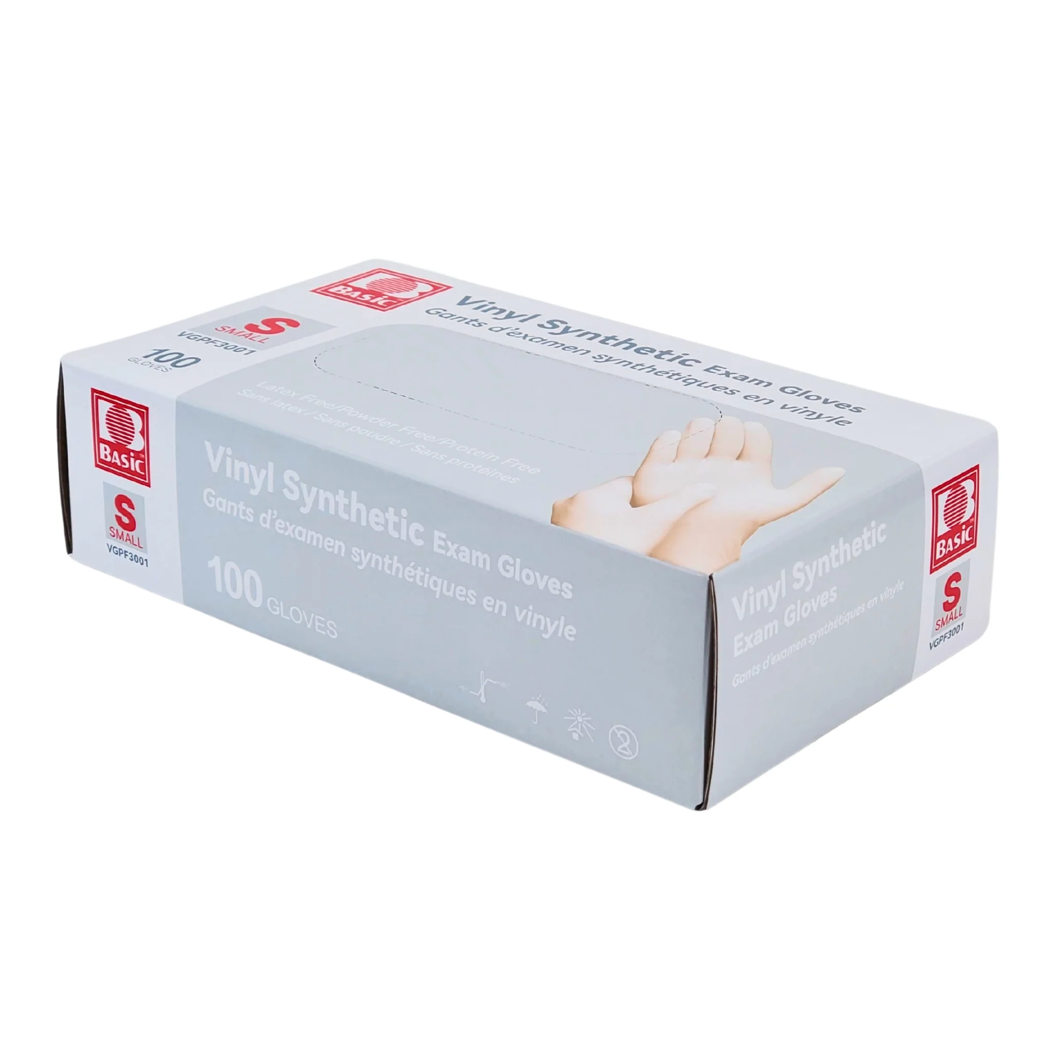 Basic - Vinyl Gloves Exam - Clear - Small - Powder Free - Image 3