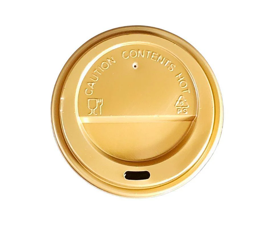 Morning Dew - Dome Sip Lid for 8oz Tall Hot Paper Cups - Gold - 8DL-G - Image 2