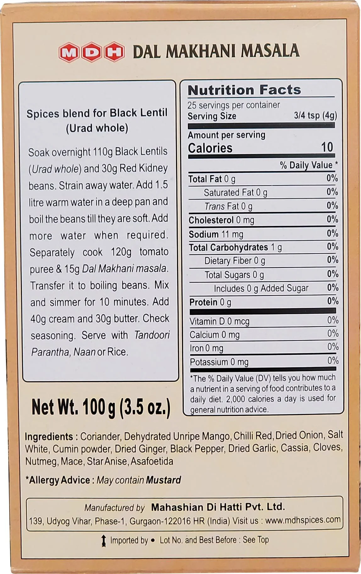 MDH - Daal Makhni Masala - 100g - Image 3
