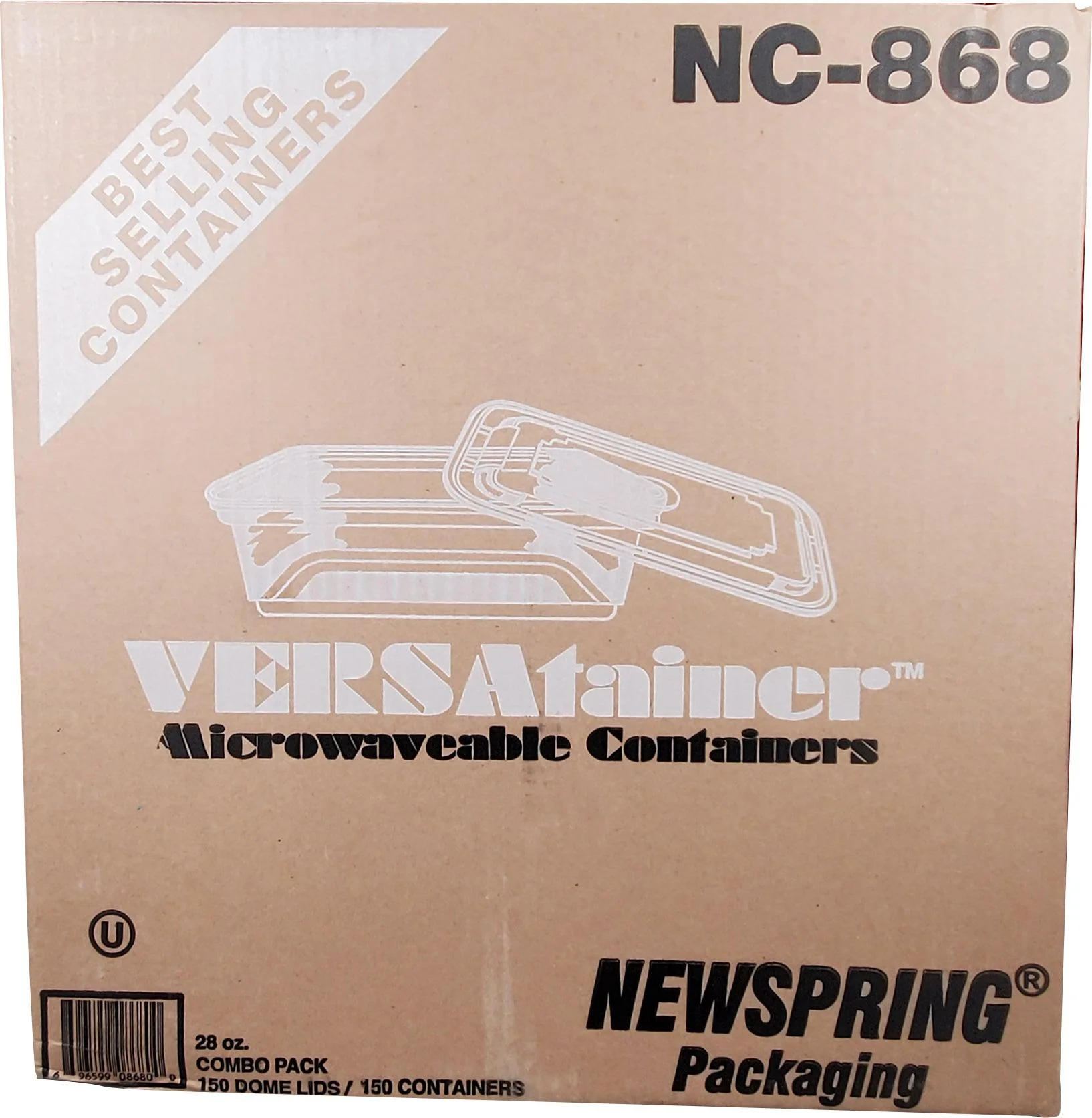 CLR - Pactiv - NC868 - Versa 28oz Rectangular White Combo - Image 3