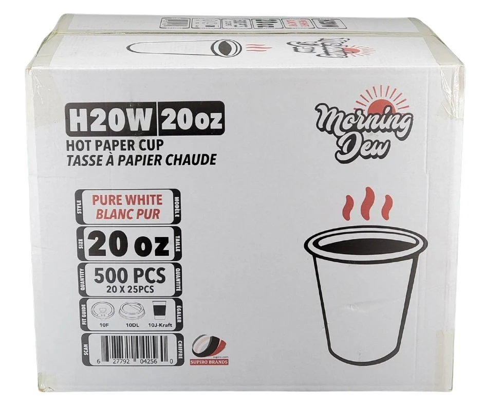 Morning Dew - 20 oz Hot Paper Cups - White - H20W - Image 2