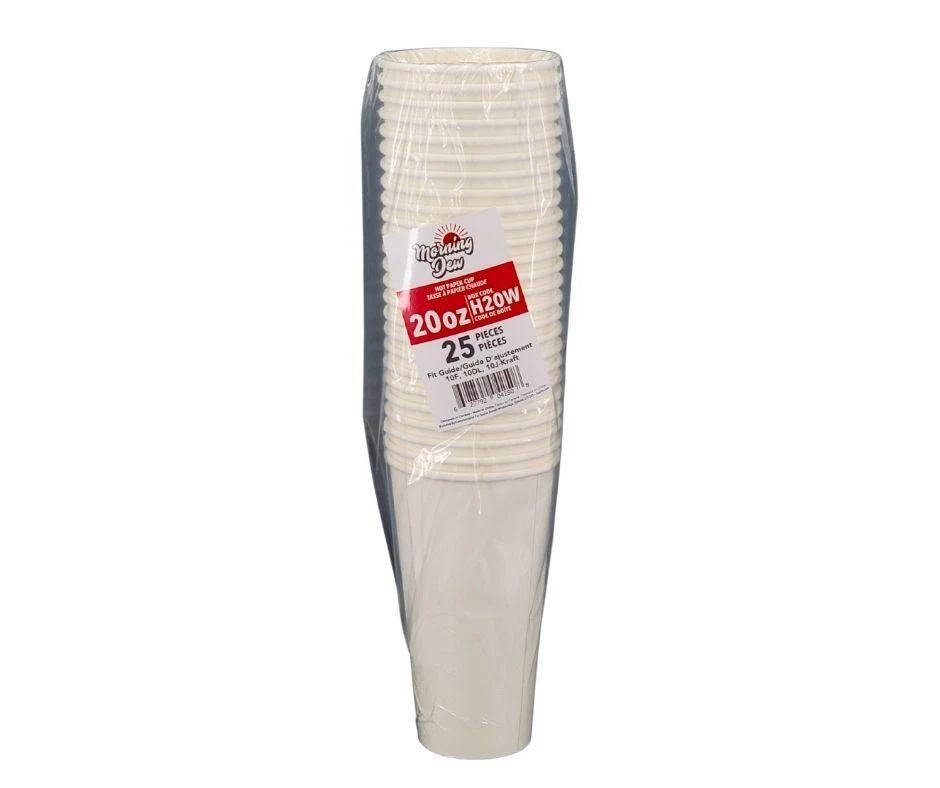 Morning Dew - 20 oz Hot Paper Cups - White - H20W - Image 6