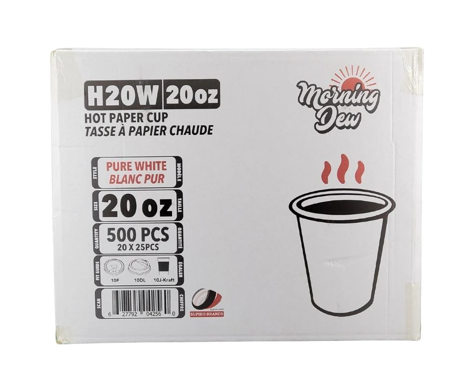 Morning Dew - 20 oz Hot Paper Cups - White - H20W - Image 7