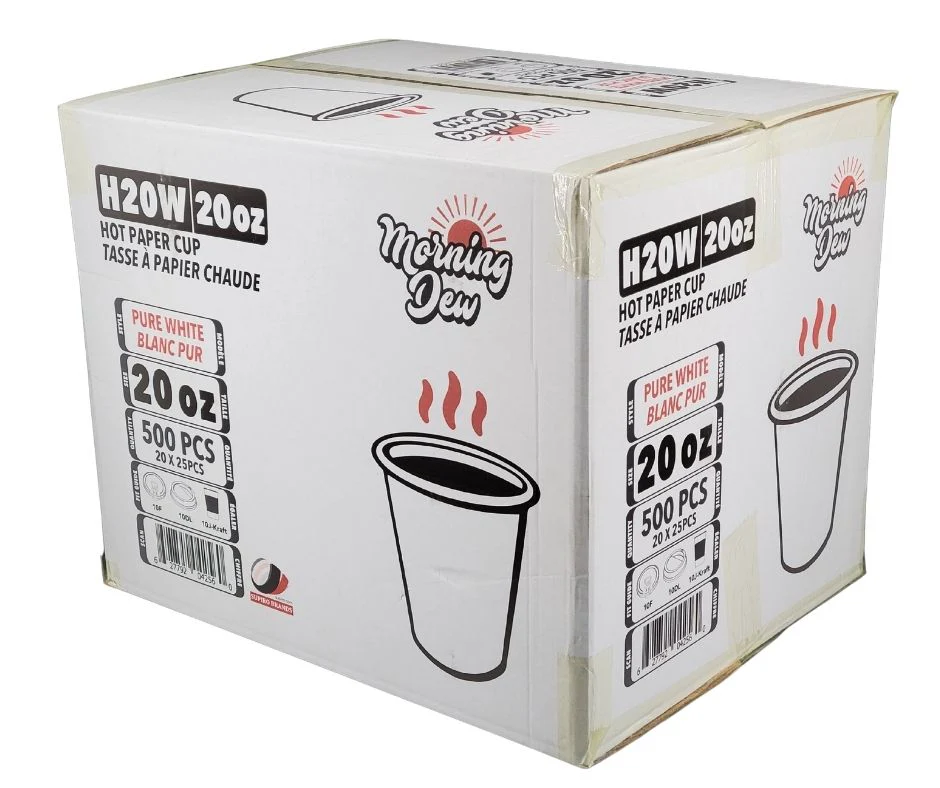 Morning Dew - 20 oz Hot Paper Cups - White - H20W - Image 8