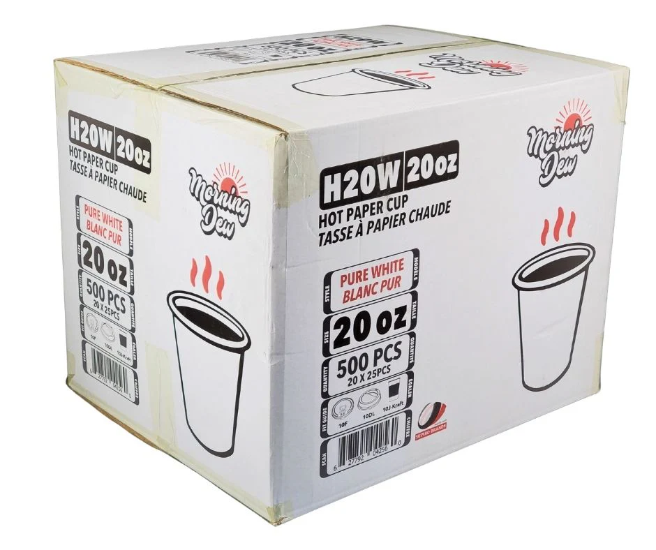 Morning Dew - 20 oz Hot Paper Cups - White - H20W - Image 9