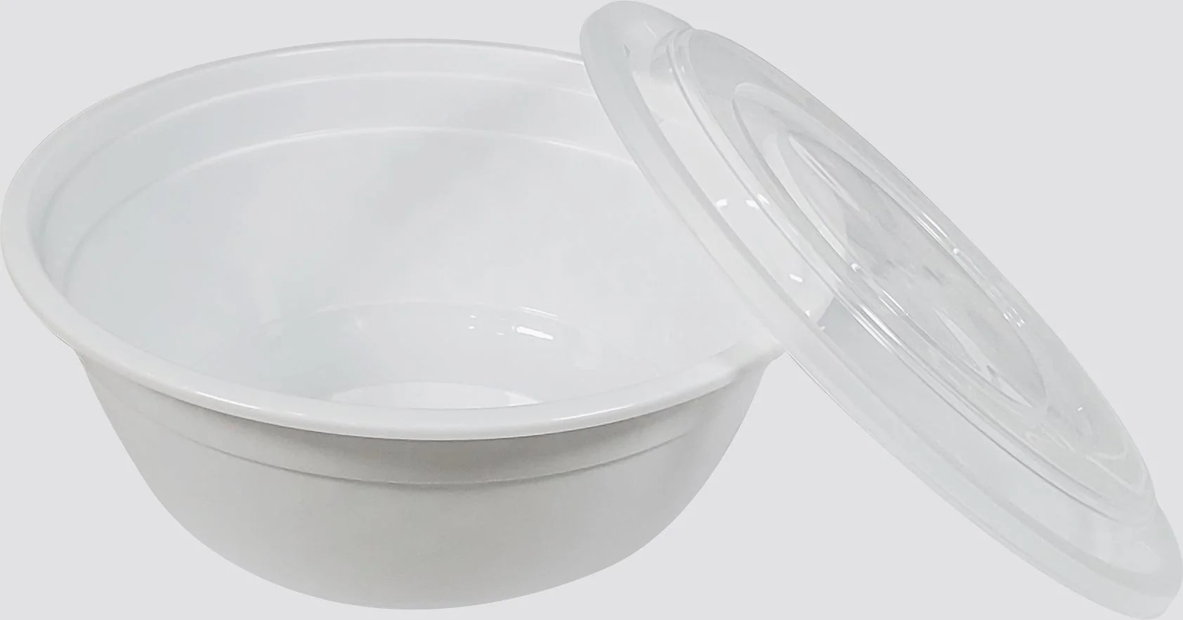 Value+ - 42oz Round Plastic Noodle Bowl - White - Combo - Image 2
