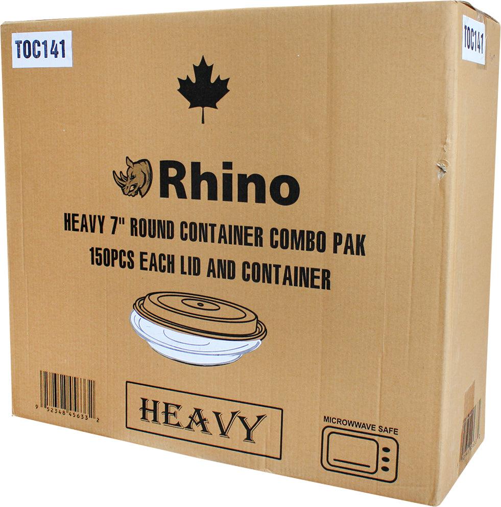 Rhino - Heavy 7" Round PP Combo Container - White - Image 5