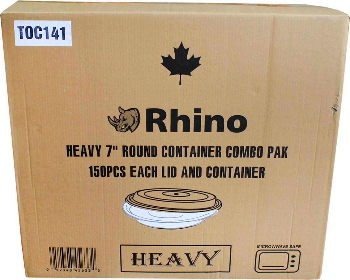 Rhino - Heavy 7" Round PP Combo Container - White - Image 6